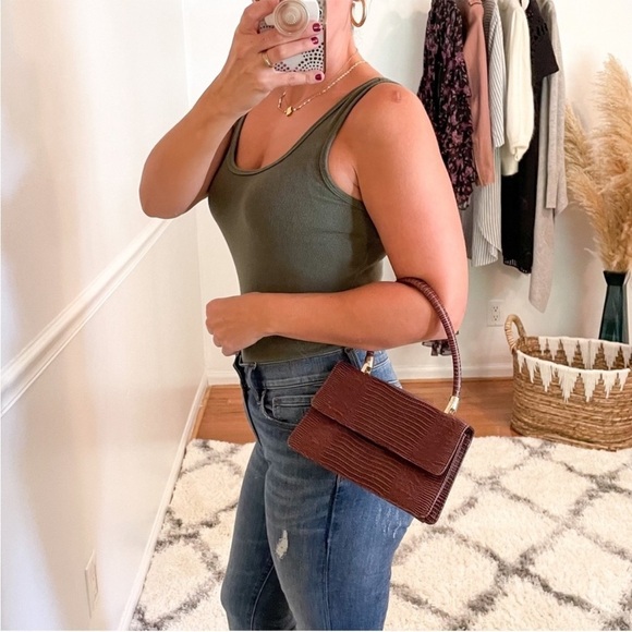 Staud Style Croc Embossed Top Handle Mini Bag - Picture 2 of 7